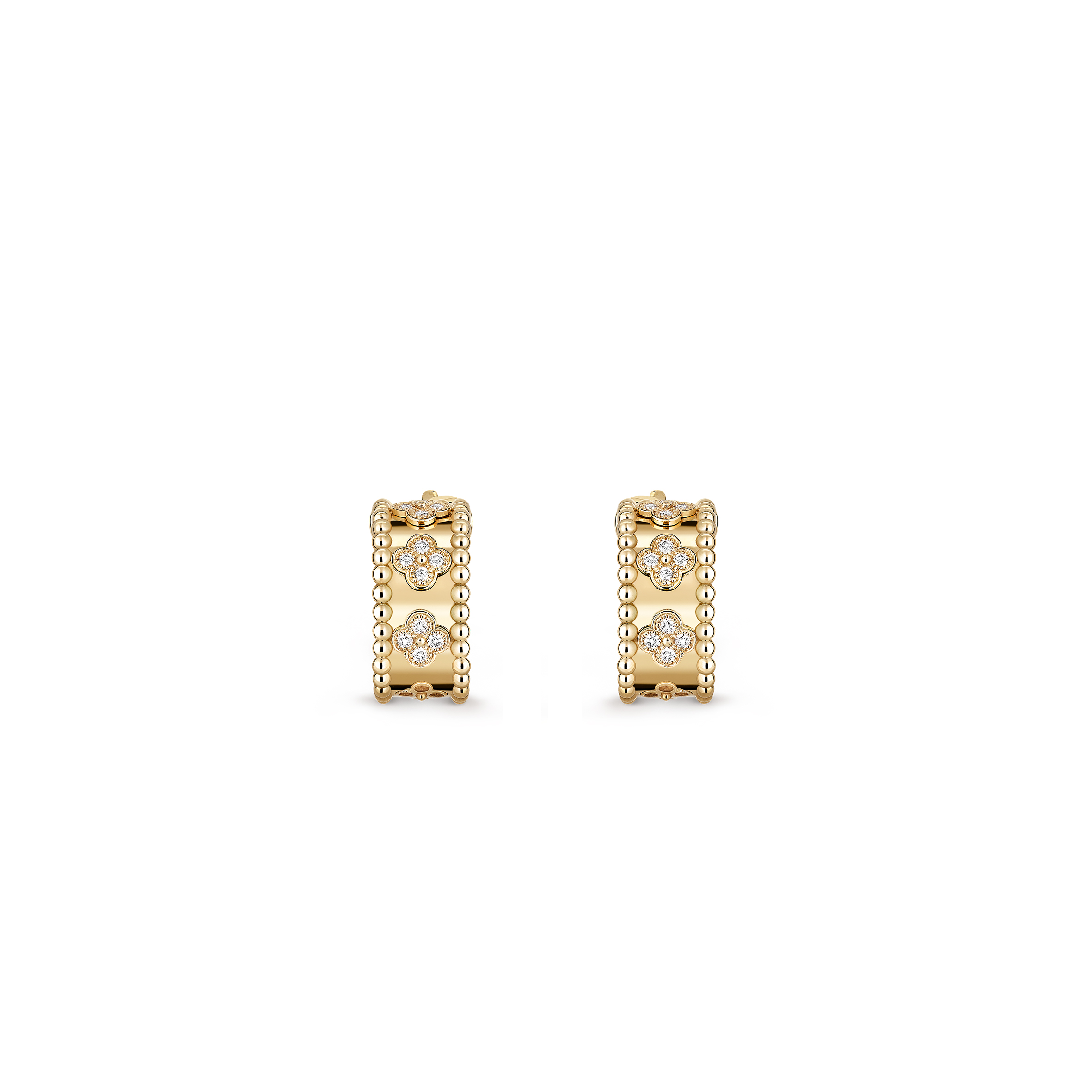 VAN CLEEF ARPELS PERLÉE CLOVERS HOOP EARRINGS VCARO3YE00